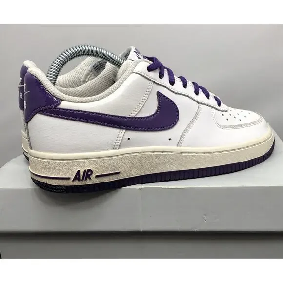 Nike Air Force 1 Dunk Low 314192 White Purple Boys 5 Fast Ship In Box